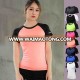 Women Fitness Yoga clothes Short Sleeve Reflective Night Run Sports Training Quick Dry Stretch Color T Shirt