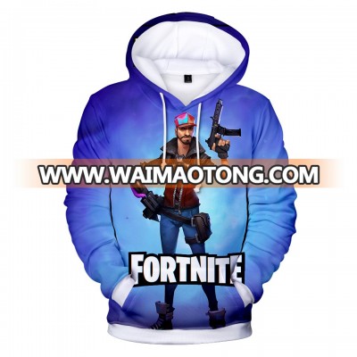 2018 New design wholesale 3d printed fortnite t hoodie top sale all over print hoodie supplier form China